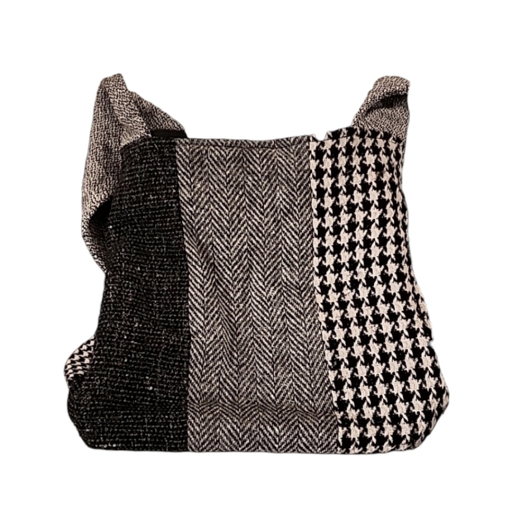 VINTAGE HANDMADE Gypsy Peace Dove Houndstooth Crossbody Shoulder Bag Purse Patch - Picture 9 of 17